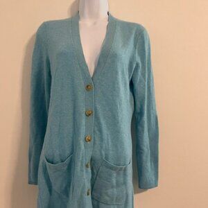 Magaschoni Light Blue Cashmere Blend Button Cardigan